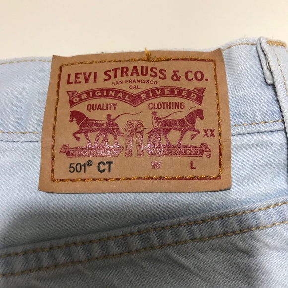 Levi's 501 CT Cuffed Light Wash Jean Shorts - Picture 7 of 15